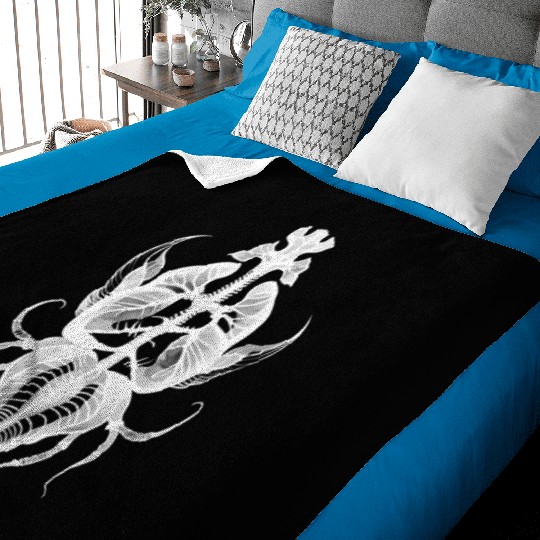 Surreal Insect Anatomy White Ink Baby Blankets