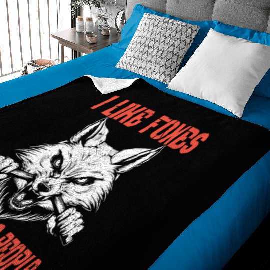 Funny Fox Design For Fox Lovers Men Women Kids Int Baby Blankets