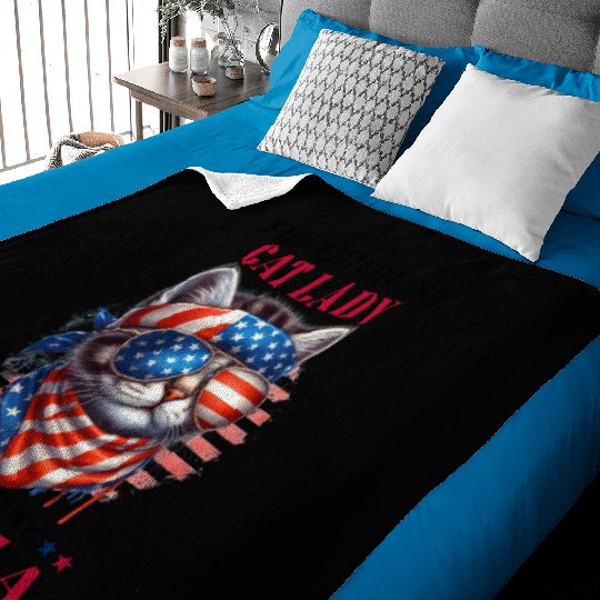 Childless Cat Lady Voting Kamala Harris Baby Blankets