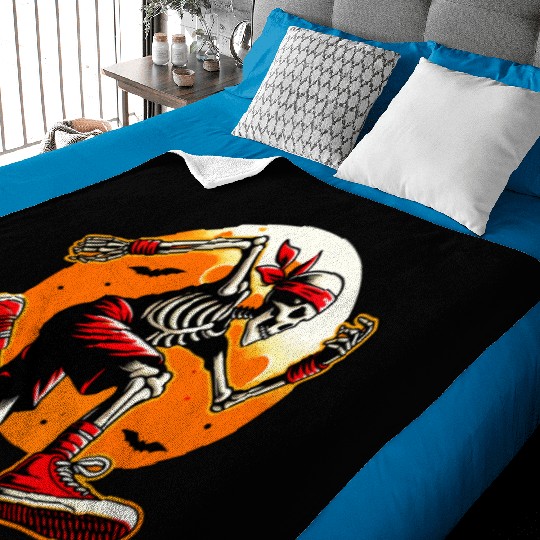 Running Skeleton Sunset - Cool Urban Streetwear Baby Blankets