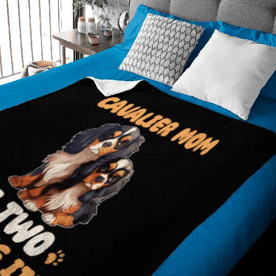 Cavalier King Charles Spaniel Cavalier Mom Of Two Baby Blankets