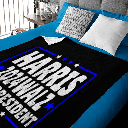 HARRIS WALZ 2024 Blue Stars Baby Blankets