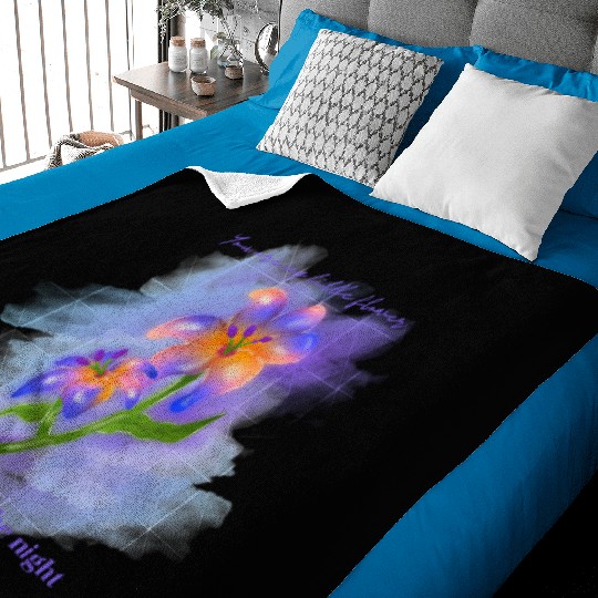 My Midnight Flower Baby Blankets