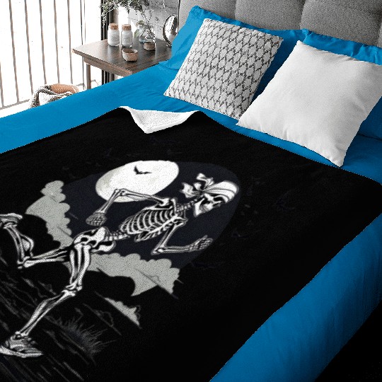 Midnight Marathon: Skeleton's Sprint Baby Blankets