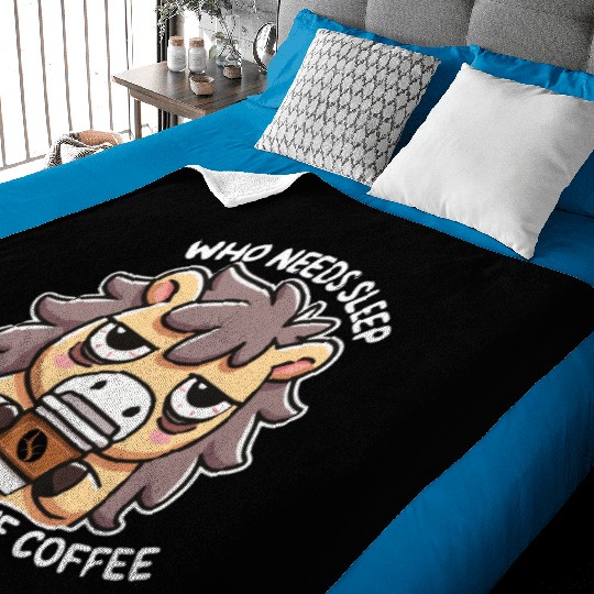 Sleepy Coffee Lover Horse – Funny Coffee Addict C Baby Blankets