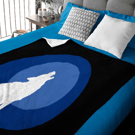 Wolf Moon Nature Vector Baby Blankets