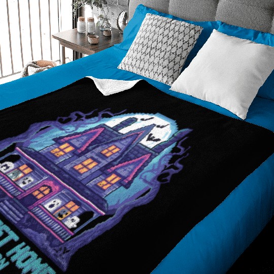8 Bit Haunted House 01 Baby Blankets
