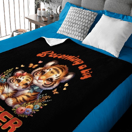 Soon I Will Be A Big Sister Sweet Tigers Baby Blankets