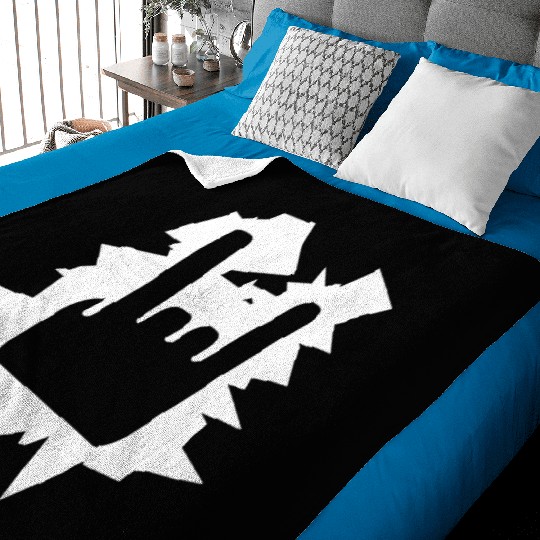 Heavy Metal Fun Hard Rock Music Horns Hand Gesture Baby Blankets