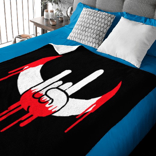 Heavy Metal Graffiti Drop Spray Horns Hand Gesture Baby Blankets