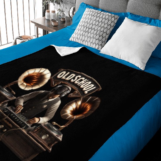 Old School DJ Retro Vibes Baby Blankets