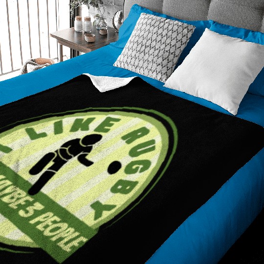 I Like Rugby And Maybe 3 People Funny Rugby Player Baby Blankets