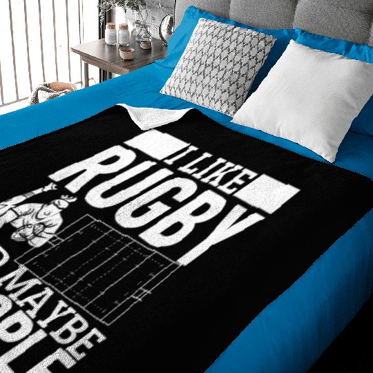 I Like Rugby And Maybe 3 People Funny Rugby Player Baby Blankets