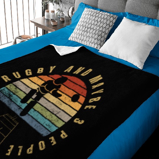 I Like Rugby And Maybe 3 People Funny Rugby Player Baby Blankets