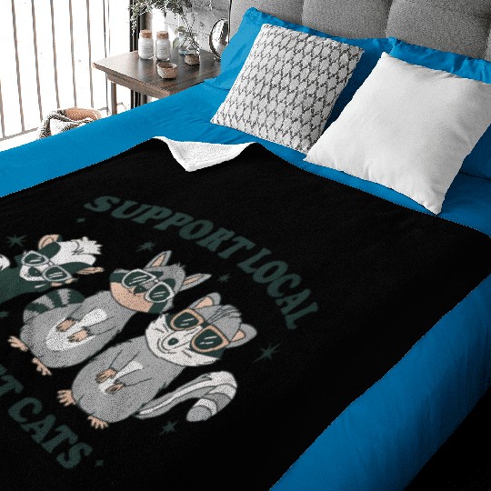 Support Local Street Cats Skunk Raccoon and Possum Baby Blankets