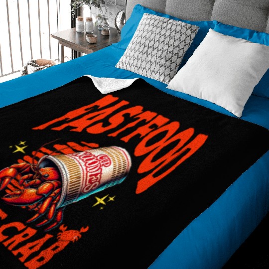Cute Hermit Crab Instant Noodles Lover Baby Blankets