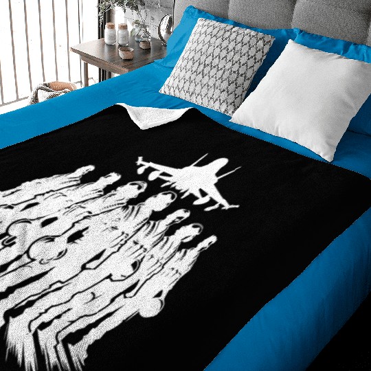 Air Force Pilots Cool Airplane Portrait Baby Blankets
