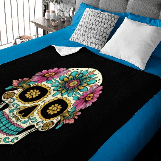 Day of the Dead Sugar Skull, Flippin Sweet Gear Baby Blankets