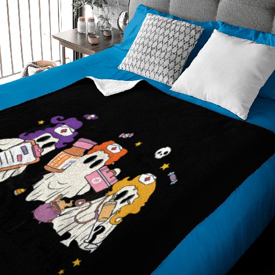 Hocus Poke Us Funny Ghost Vintage Halloween Baby Blankets