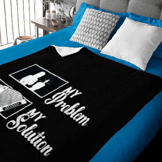 Accordion Player My Problem My Pictogram Mom Dad Baby Blankets