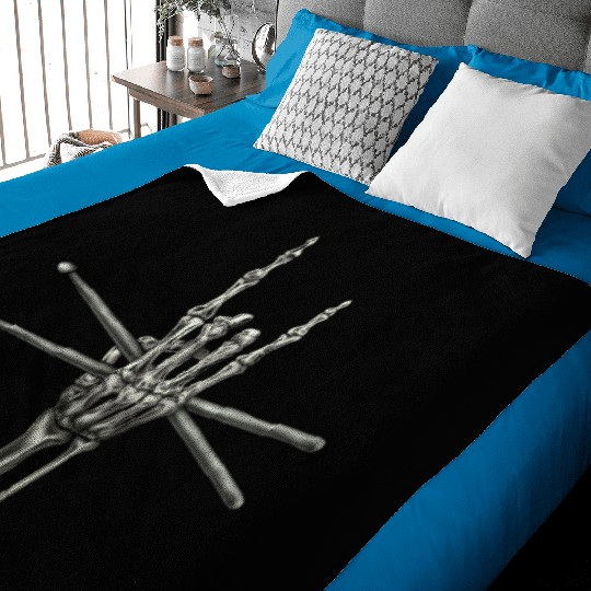 Skeleton Hand Drumsticks Baby Blankets