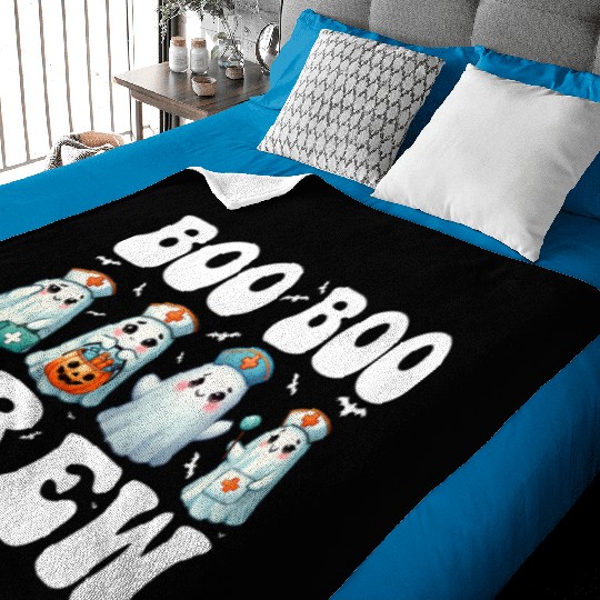 Boo Boo Crew Nurse Gifts Funny Halloween Costume Baby Blankets