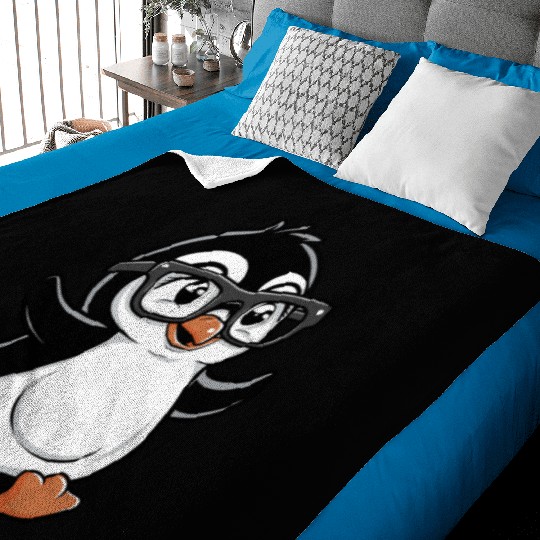 Funny Penguin , Cute Penguin , Penguin Lovers Baby Blankets