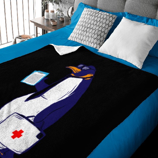 Penguin Doctor, Penguin Famila, funny penguin Baby Blankets