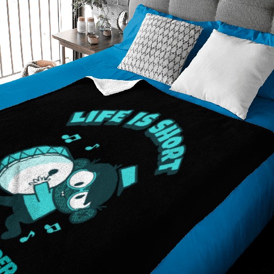 Retro cartoon drummer Baby Blankets