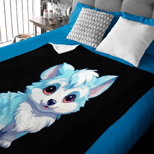 Kawaii Arctic Fox Cute Japanese Anime Aesthetic Baby Blankets