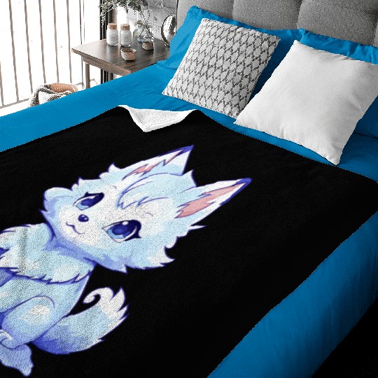 Kawaii Arctic Fox Cute Japanese Anime Aesthetic Baby Blankets