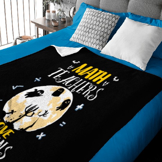 Math Teacher Funny Halloween Math Teachers Baby Blankets