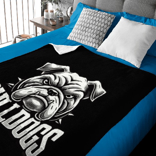 Bulldogs Mascot Back To School Team Spirit Baby Blankets