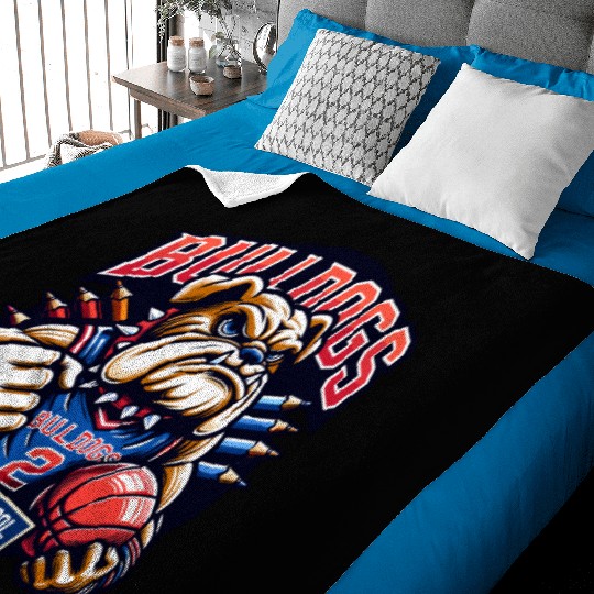 Bulldogs Mascot Back To School Team Spirit Baby Blankets