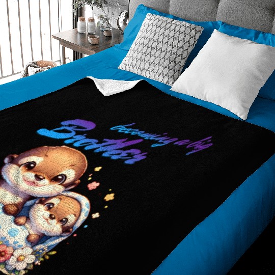 Soon I'll Be A Big Brother, Sweet Otter Brother Baby Blankets
