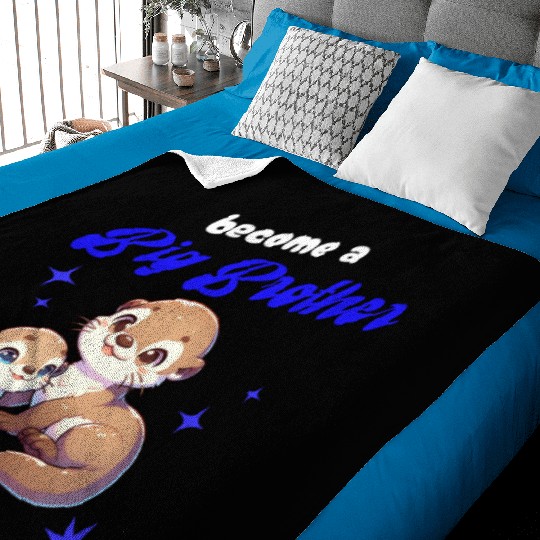 Soon I'll Be A Big Brother, Sweet Otter Brother Baby Blankets