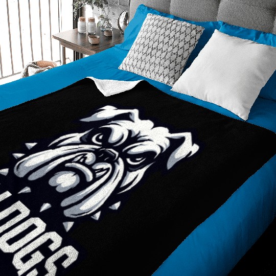 Bulldogs Mascot Back To School Team Spirit Baby Blankets