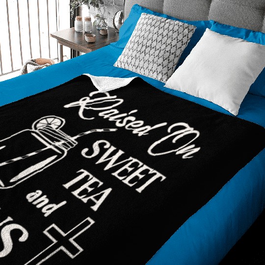 Raised On Sweet Tea And Jesus LIKE US ON FACEBOOK Baby Blankets