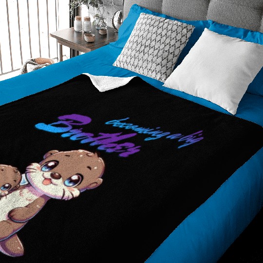 Soon I'll Be A Big Brother, Sweet Otter Brother Baby Blankets