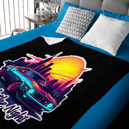 Cyberpunk Muscle Car Baby Blankets