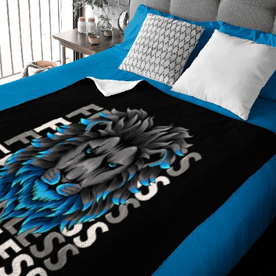 fearless lion design Baby Blankets