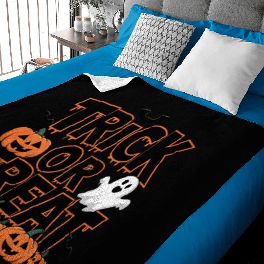 Trick or Treat Halloween Graphic – Spooky Pumpkin Baby Blankets