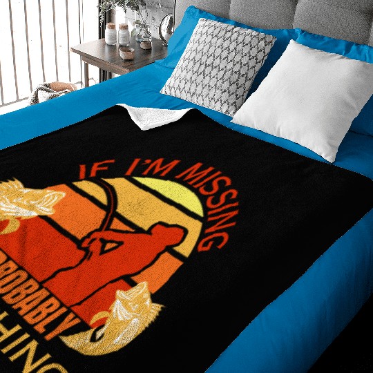 If i'm missing i'm fishing fisherman dad fish Baby Blankets