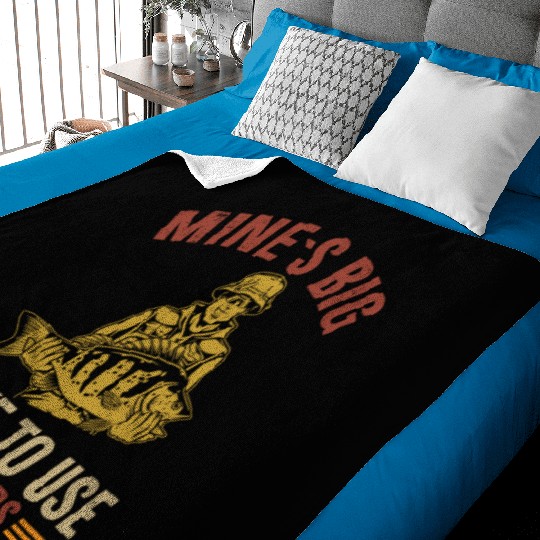 Funny Dad Fishing Mine`s Big Use Two Hands Bass Da Baby Blankets