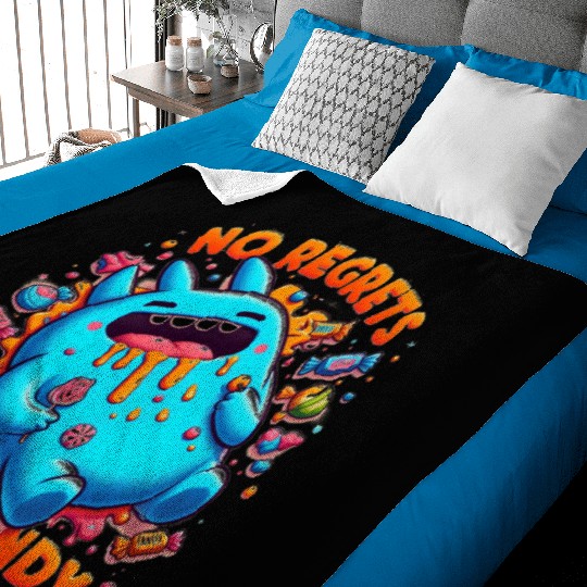 Disneyland Stitch Halloween No Regrets Only Candy Baby Blankets