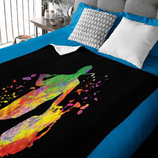 Golfer Colorsplash Kids Miniature Golf Baby Blankets