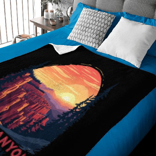 Bryce Canyon National Park Retro Illustraion V 01 Baby Blankets