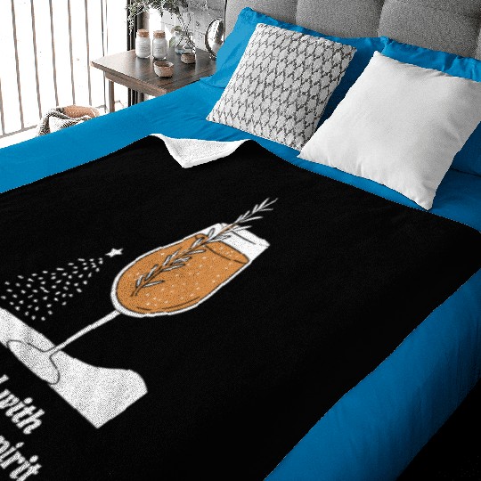 Filled with Christmas Spirit Festive Wine Glass Baby Blankets