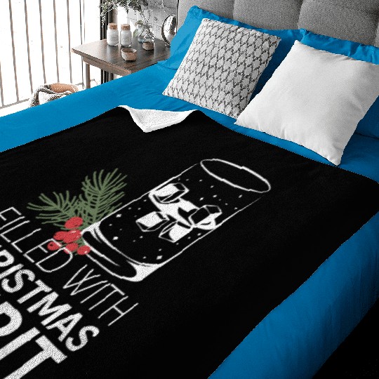 Filled With Christmas Spirit Festive Cheer Artwork Baby Blankets