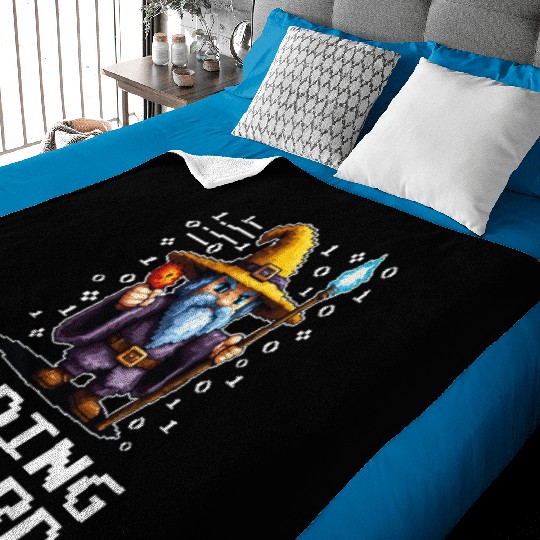 Funny Coding Wizard Pixel Fantasy Coder Magic Baby Blankets